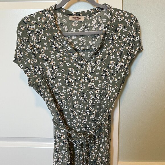 Full Moon | Maternity Wrap Blouse | Green Floral | Size M - Picture 1 of 2